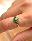 14k Emerald Crown Ring