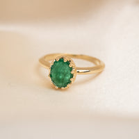 14k Emerald Crown Ring