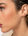 Gold Dainty Crystal Hoops