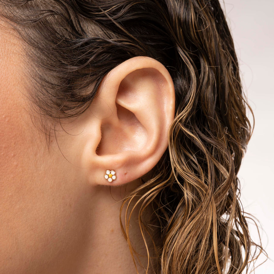 14k Gold Little Daisy Studs