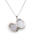 Silver Diamond Oval Locket