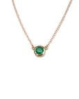 14k Emerald Bezel Necklace