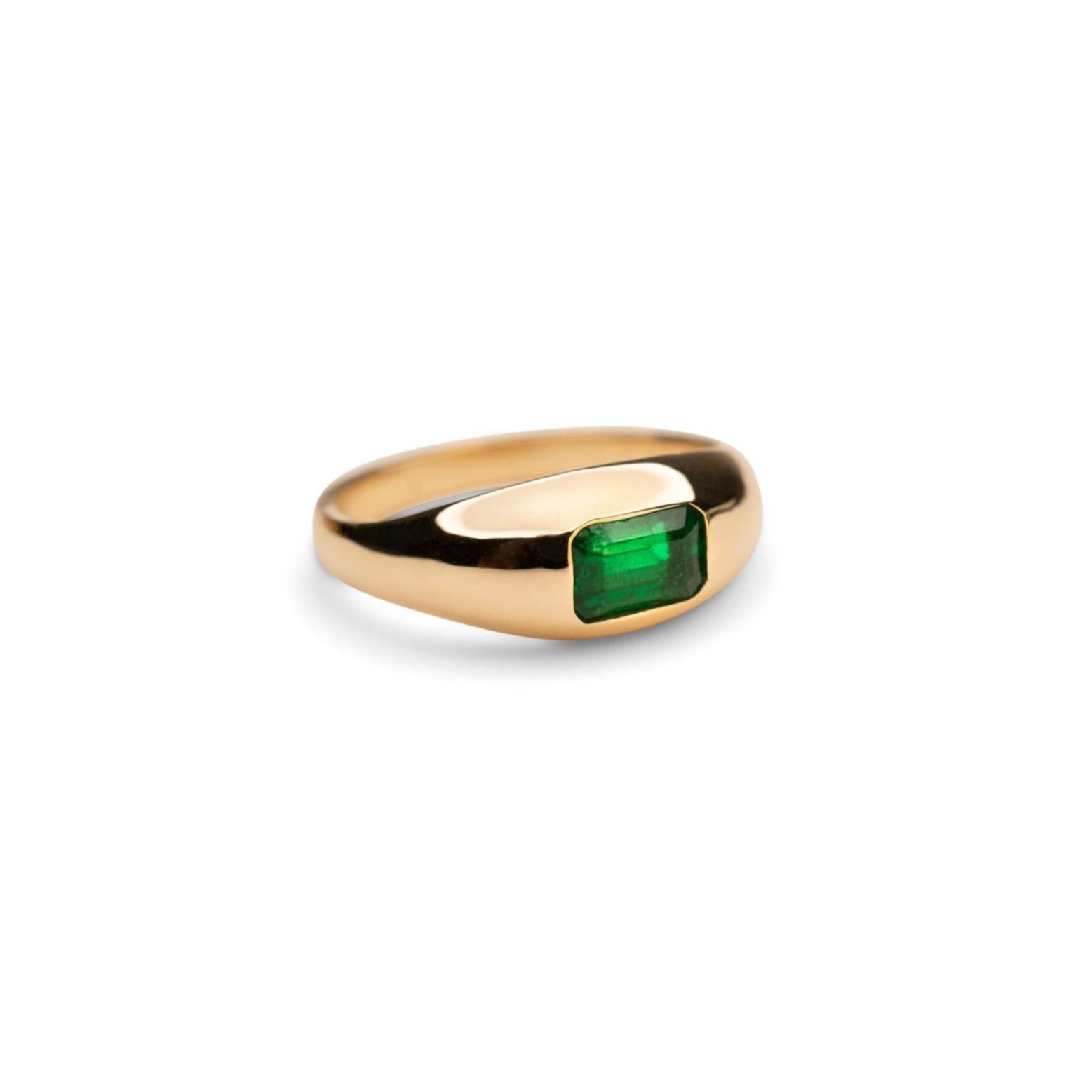 14k Emerald Dome Ring