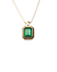 14k Emerald Tiered Bezel Necklace