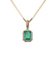 14k Emerald Diamond Necklace