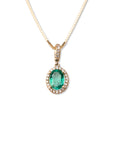 14k Oval Emerald Necklace