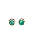 14k Emerald Bezel Studs