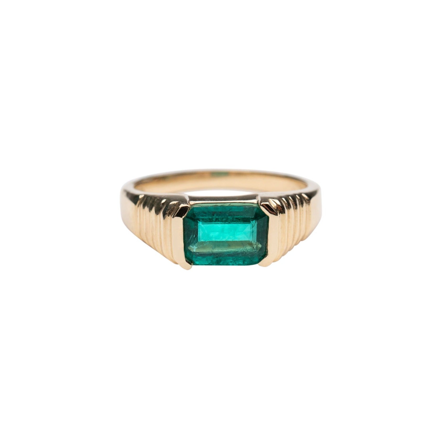 14k Emerald Pyramid Ring – RG