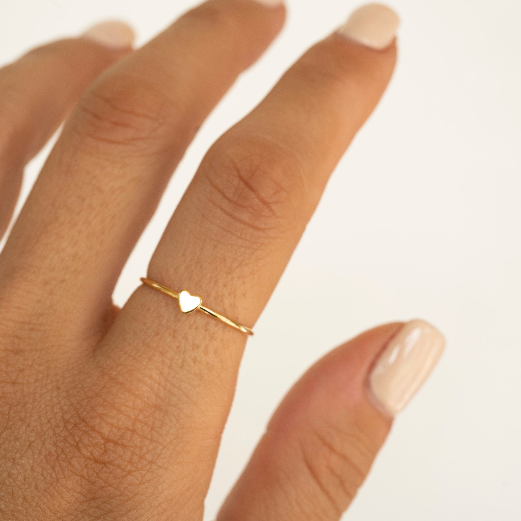 Gold Heart Stacker Ring, 14k Gold Filled Ring, Gold Stacker, Gold Band Ring, Simple Gold Ring, Womens Gold Ring, Dainty Gold Ring