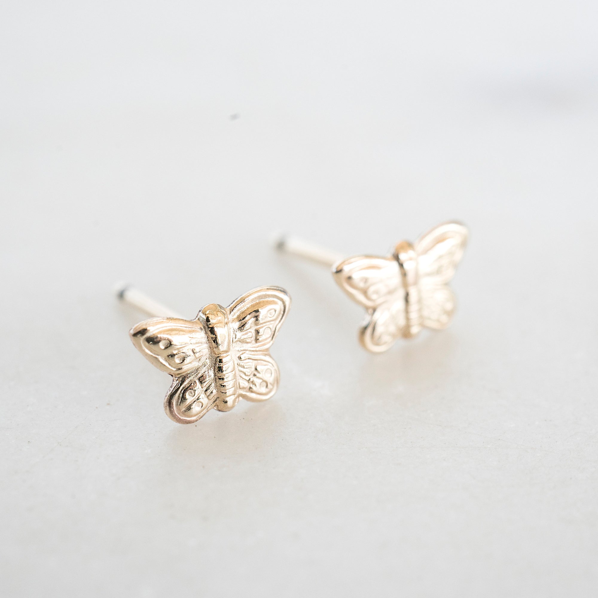 Gold Butterfly Studs, Gold Studs. Cute Gold Studs, Gold Filled Studs, Earrings, Gold Filled Earrings, 14k Gold Studs