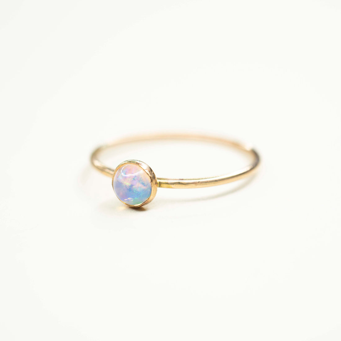 Tiny Gold Opal Ring, Gold Opal Ring, Natural Opal Ring, 3mm Opal Ring, Handmade Opal Ring, Dainty Opal Ring, Gemstone Ring, Simple Opal Ring