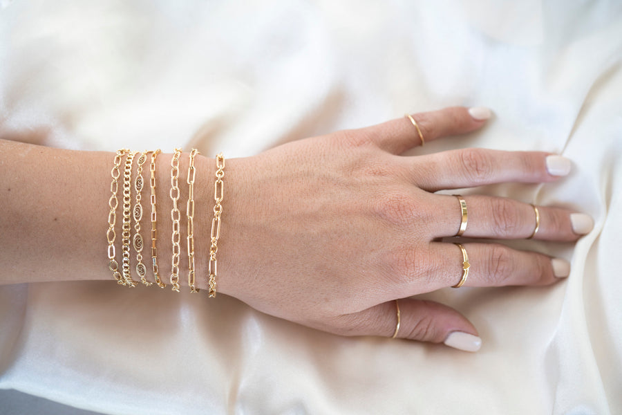 Gold Venus Bracelet, 14k Gold Bracelet, Simple Gold Bracelet, Chain and Link Bracelet, Bracelet, Chain Bracelet, Dainty Bracelet