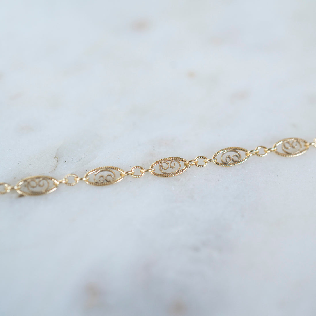 Gold Vintage Bracelet, 14k Gold Bracelet, Simple Gold Bracelet, Chain and Link Bracelet, Bracelet, Chain Bracelet, Dainty Bracelet