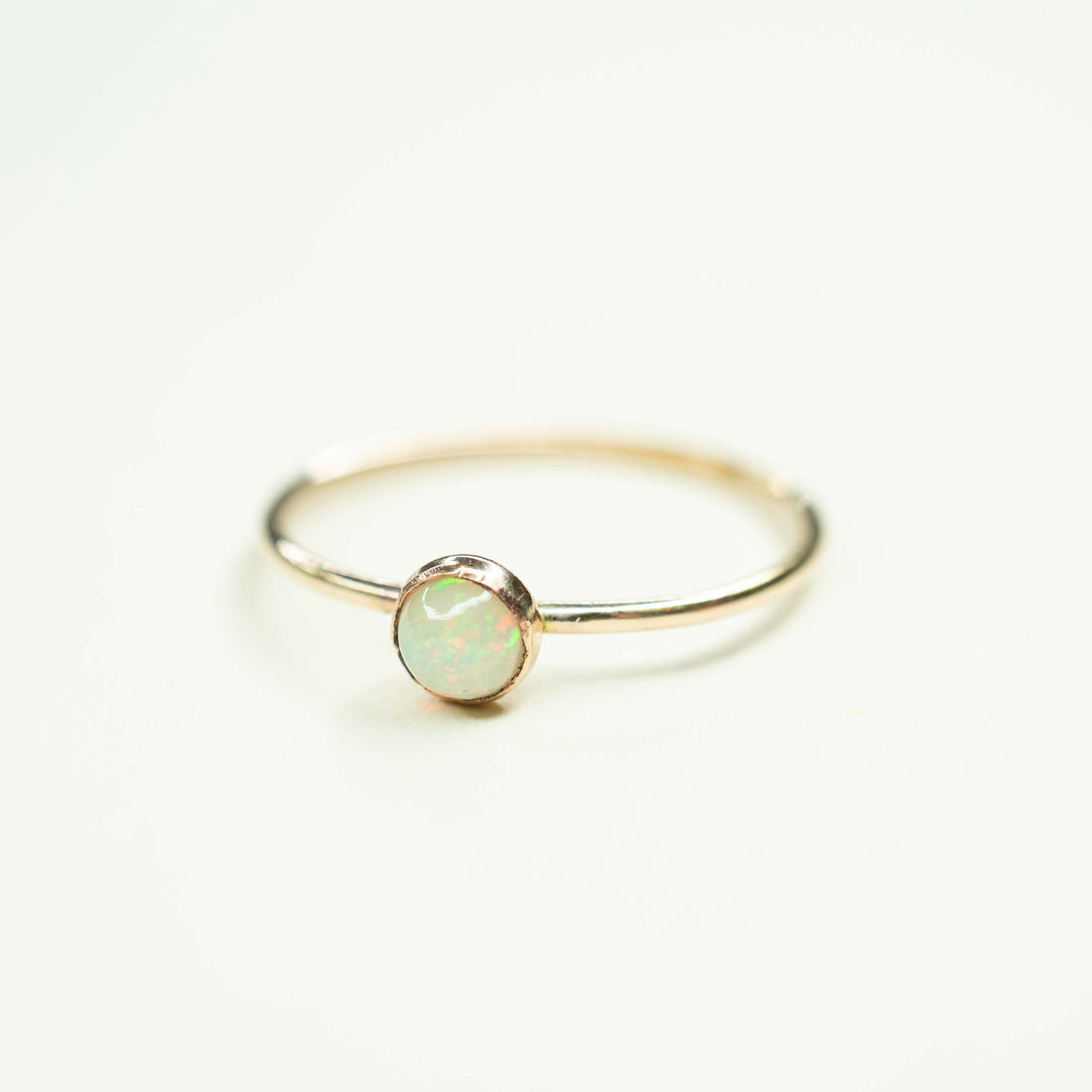 Tiny Gold Opal Ring, Gold Opal Ring, Natural Opal Ring, 3mm Opal Ring, Handmade Opal Ring, Dainty Opal Ring, Gemstone Ring, Simple Opal Ring