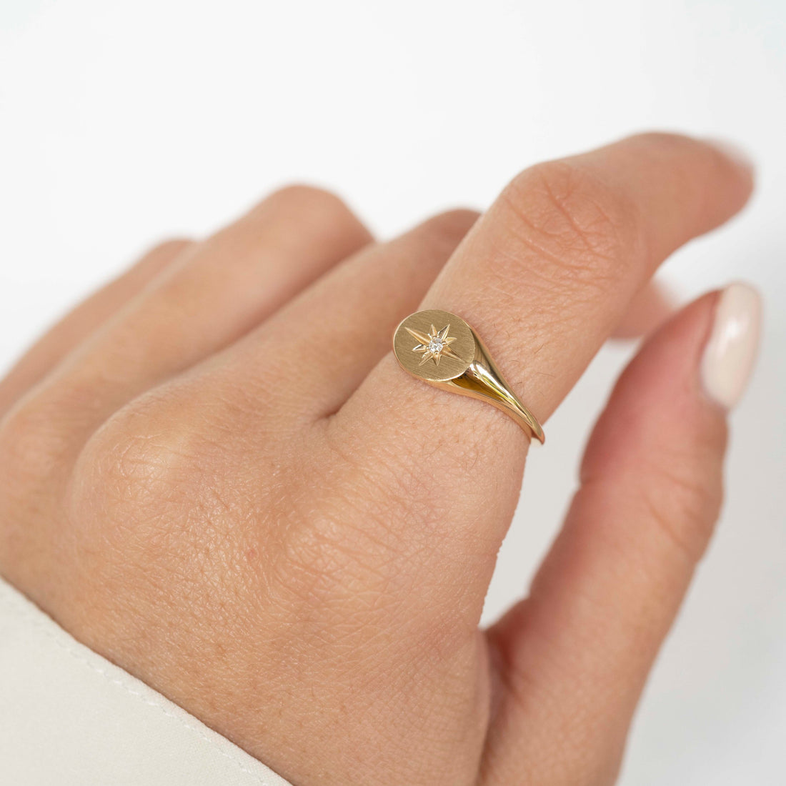Otto Signet Ring | Diamonds | Yellow Gold | Natalie Marie Jewellery