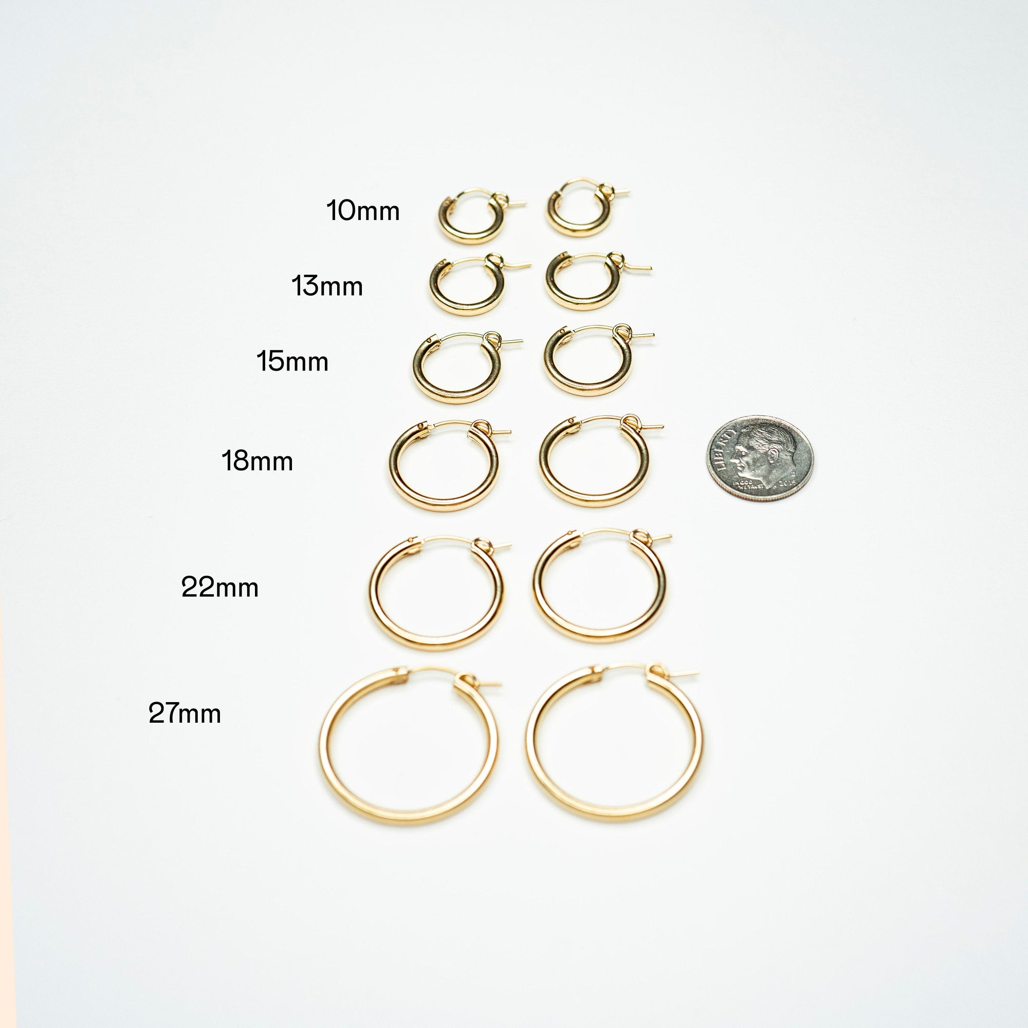 14k Gold filled Clasp Hoops, Gold Hoops, Lightweight Hoops, Clasp Hoops, Gold Filled Hoops, 14k Gold Hoops, Simple earrings, Classic Hoops