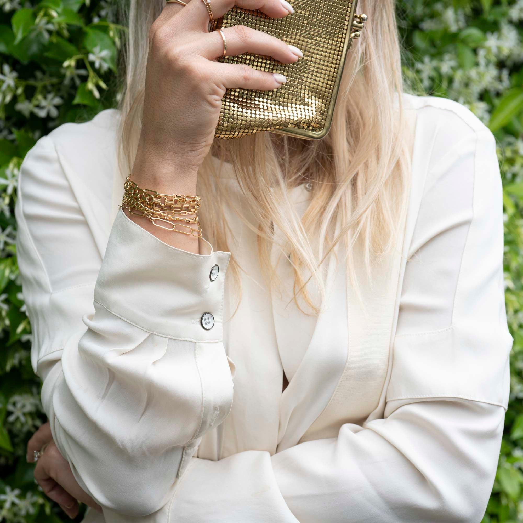 Gold Loops Bracelet, 14k Gold Bracelet, Simple Gold Bracelet, Chain and Link Bracelet, Bracelet, Chain Bracelet, Bold Bracelet, Gold Filled