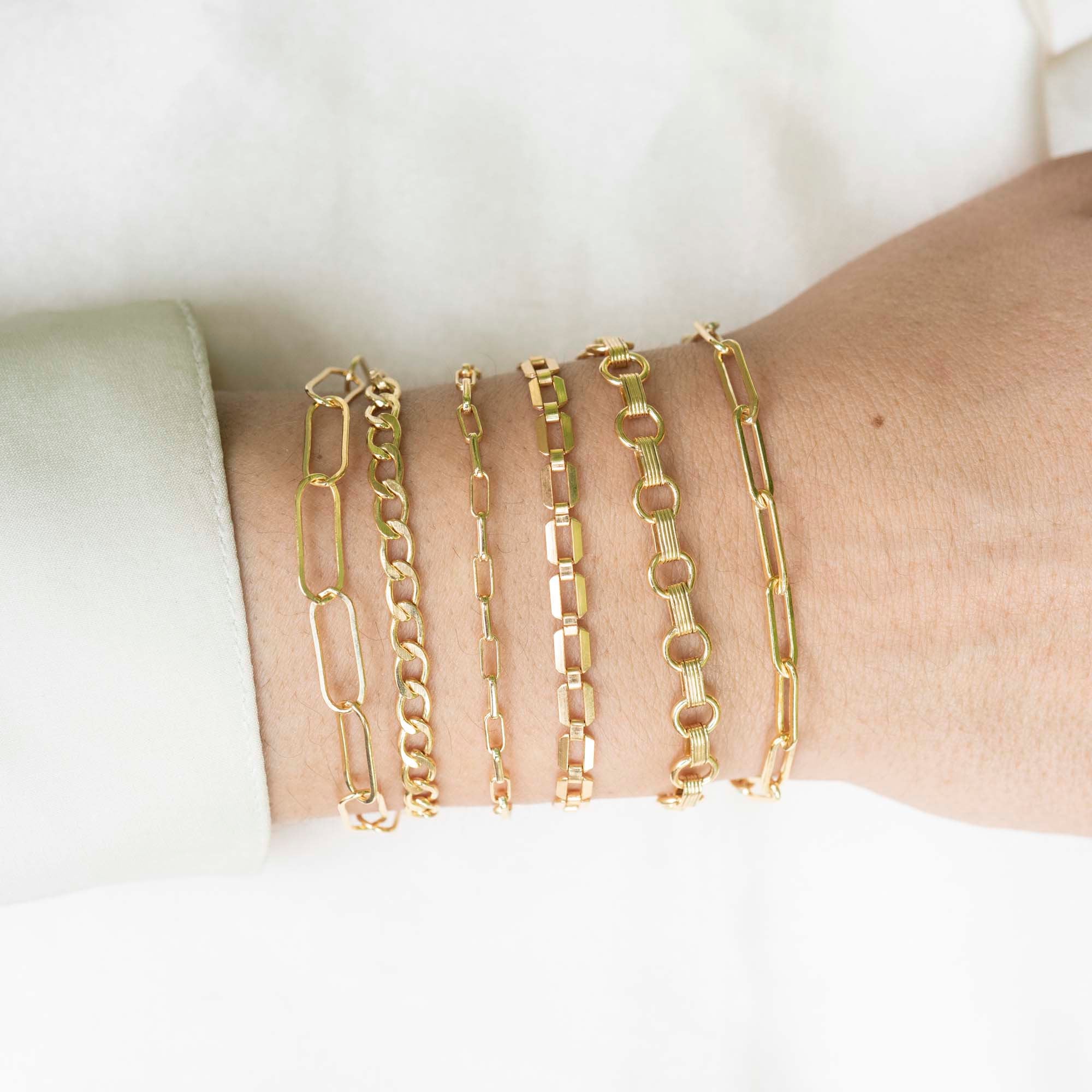 Gold Retro Bracelet, 14k Gold Bracelet, Simple Gold Bracelet, Chain and Link Bracelet, Bracelet, Chain Bracelet, Bold Bracelet, Gold Filled
