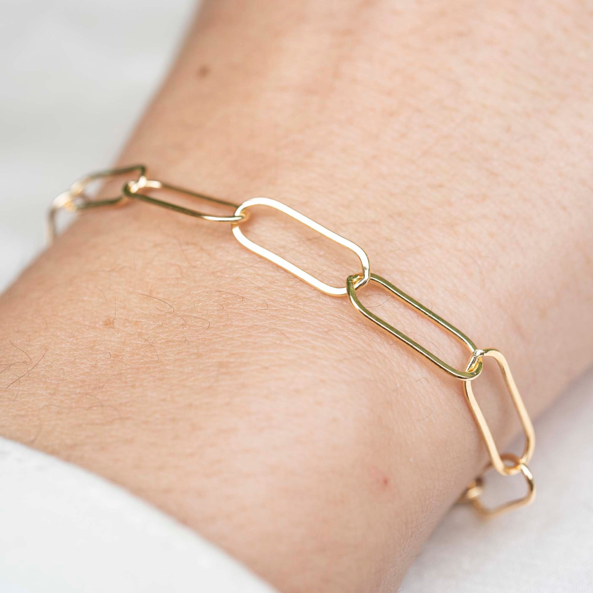 Gold Loops Bracelet, 14k Gold Bracelet, Simple Gold Bracelet, Chain and Link Bracelet, Bracelet, Chain Bracelet, Bold Bracelet, Gold Filled