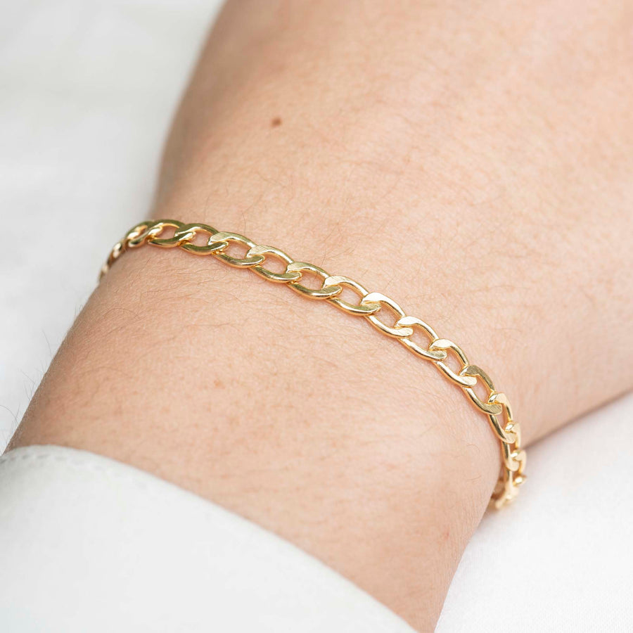 Gold Neptune Bracelet, 14k Gold Bracelet, Simple Gold Bracelet, Chain and Link Bracelet, Bracelet, Chain Bracelet, Bold Bracelet, Gold