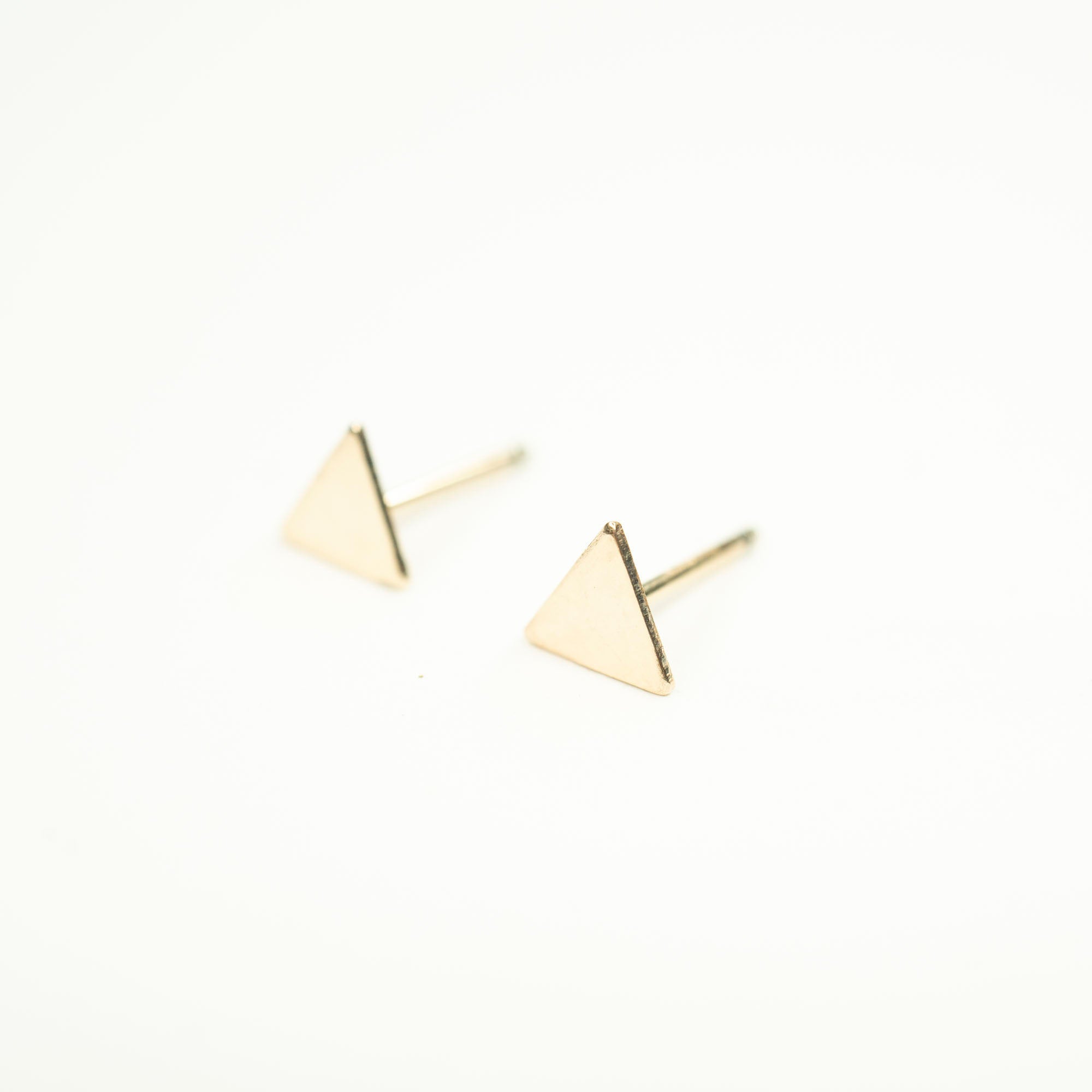 Gold Triangle Studs, Gold Studs. Cute Gold Studs, Gold Filled Studs, Earrings, Gold Filled Earrings, 14k Gold Studs