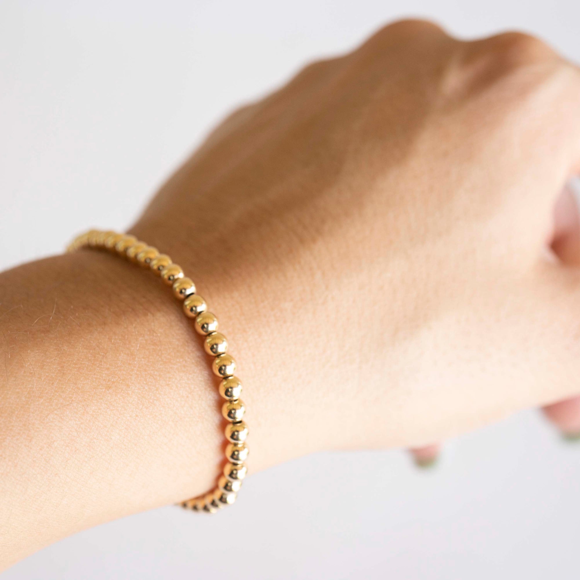 Gold Beaded Bracelet | 14k Gold Bracelet, Simple Gold Bracelet, Bracelet Beaded, Beaded Bracelet, Holiday Gift, Gift for Her, Holiday, Gift