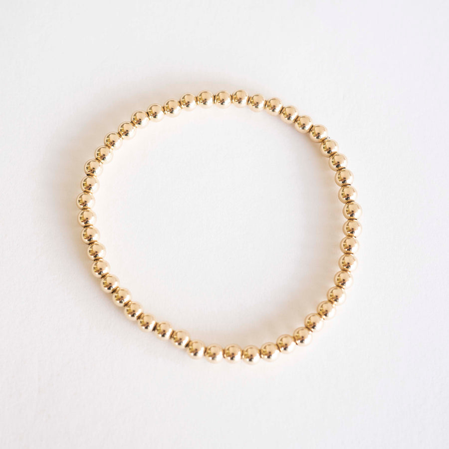 Gold Beaded Bracelet | 14k Gold Bracelet, Simple Gold Bracelet, Bracelet Beaded, Beaded Bracelet, Holiday Gift, Gift for Her, Holiday, Gift