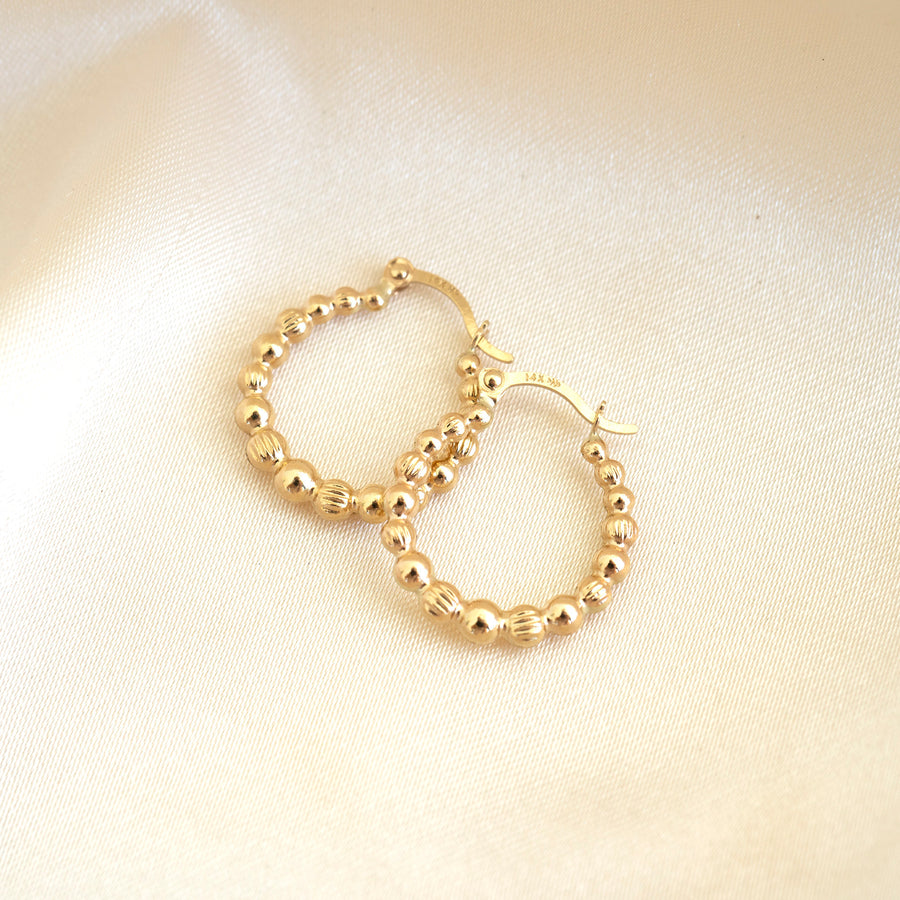 14k Gold Dotted Hoops | Lightweight Hoops, Clasp Hoops, Everyday Earrings, 14k Gold Hoops, 14k Gold Hoops, Simple earrings, Gold Hoops, Gift