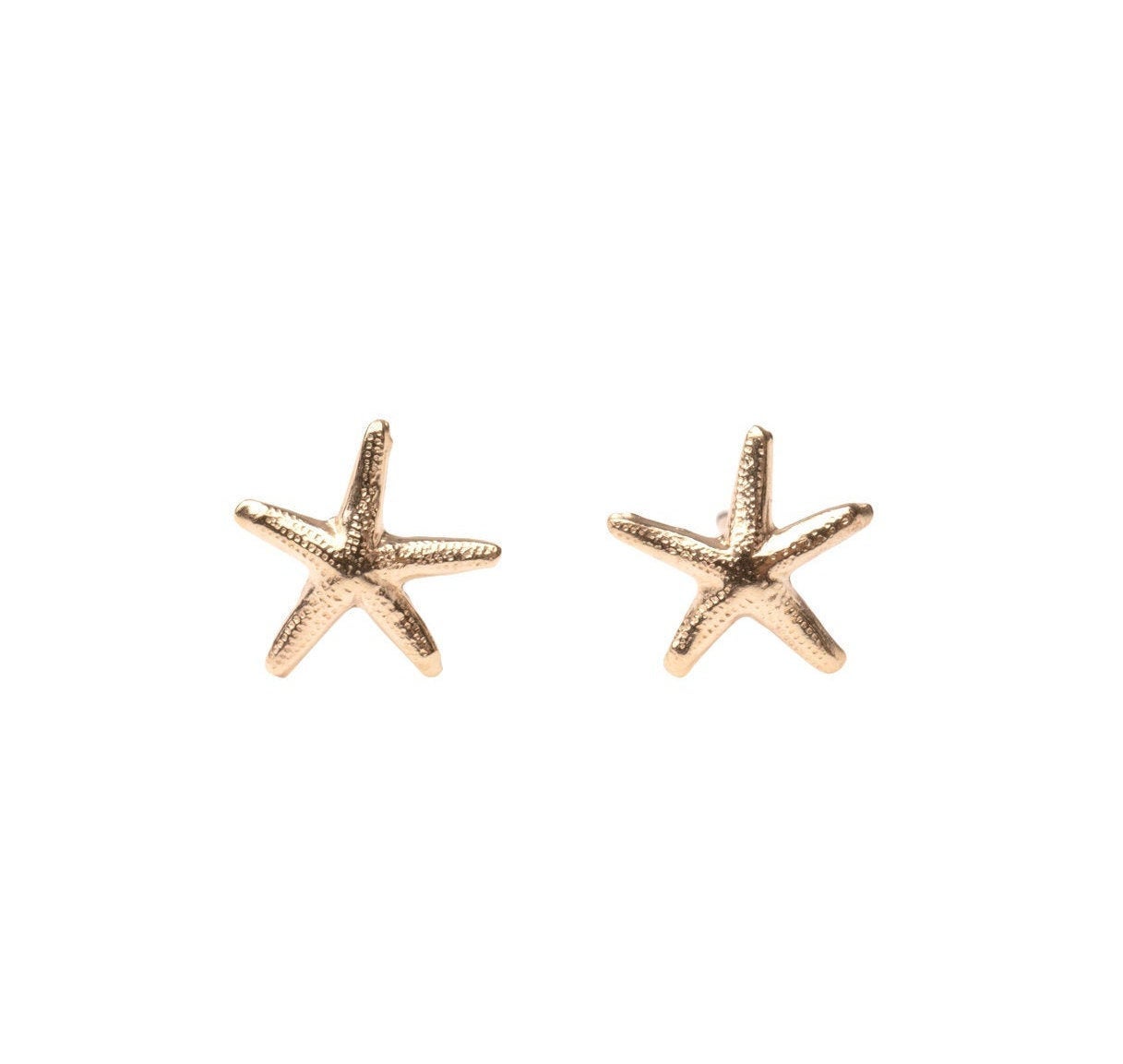 Gold Starfish Stud Earrings