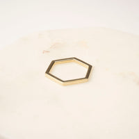 14k Gold Hexagon Ring