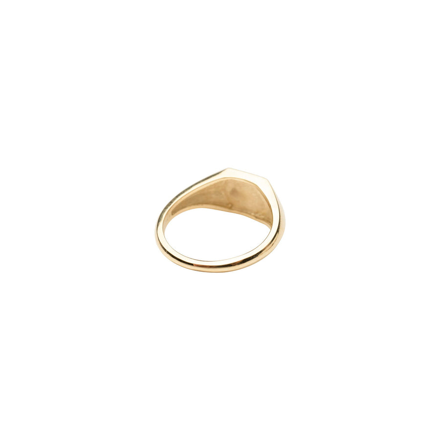 14k Gold Geometric Signet Ring