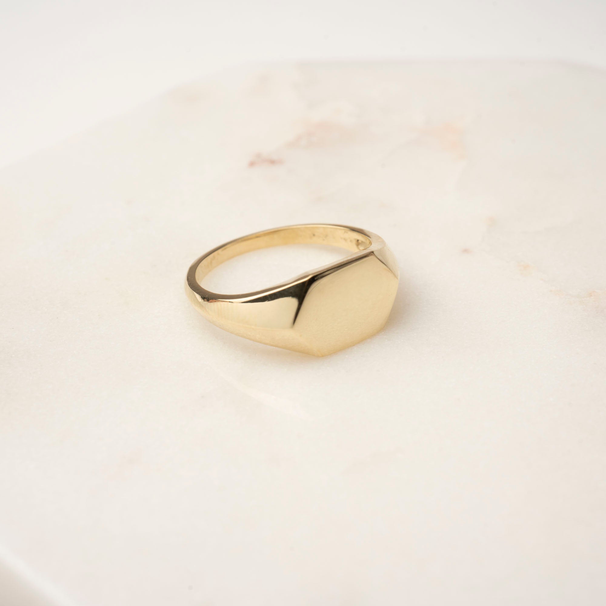 14k Gold Geometric Signet Ring