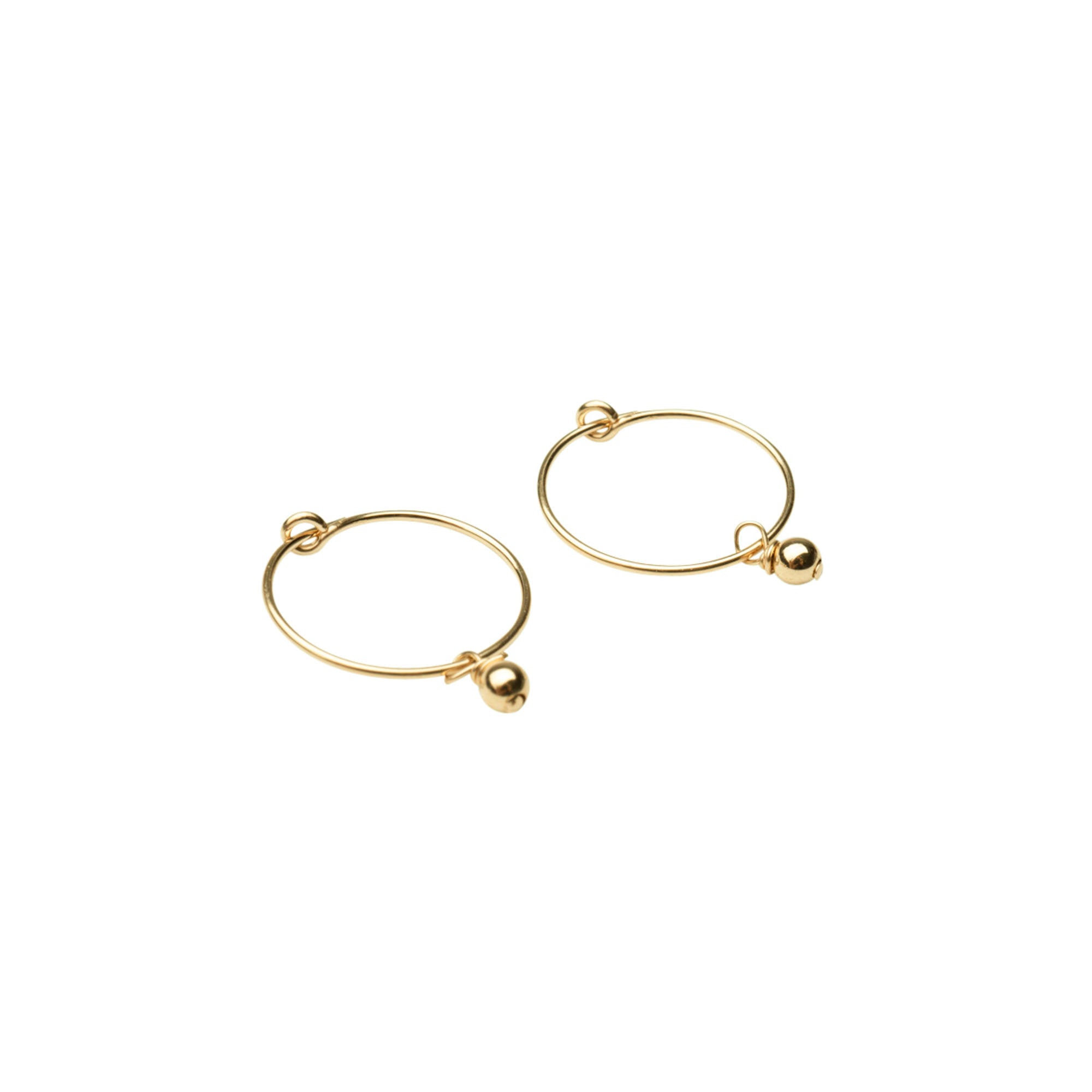 Gold Dainty Beaded Hoops