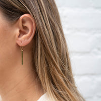 Gold Dainty Bar Hoop Earrings