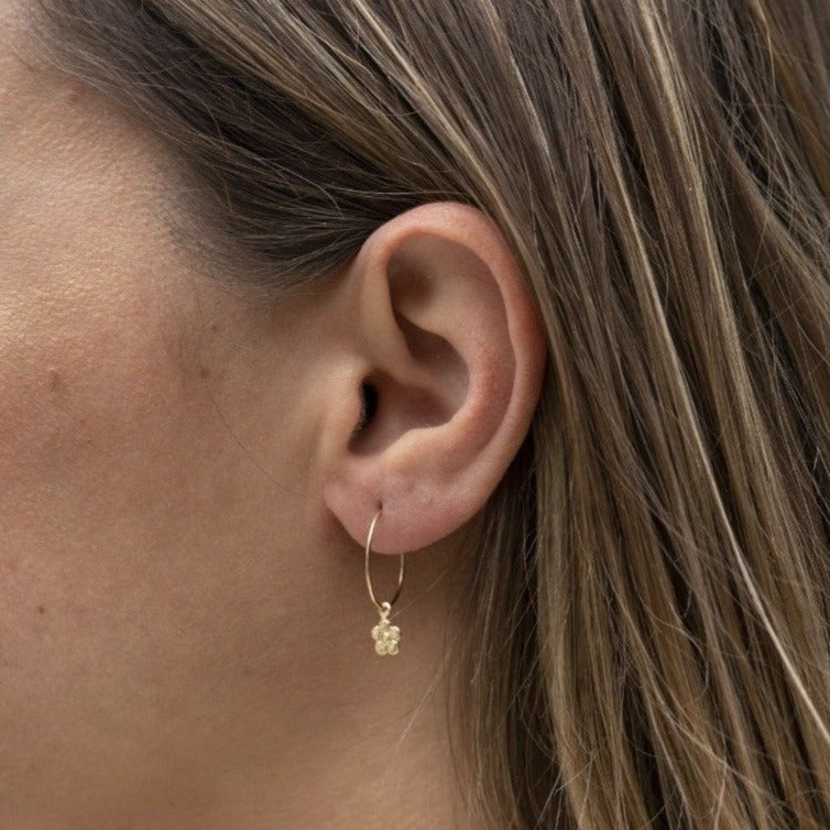 Gold Dainty Flower Hoops