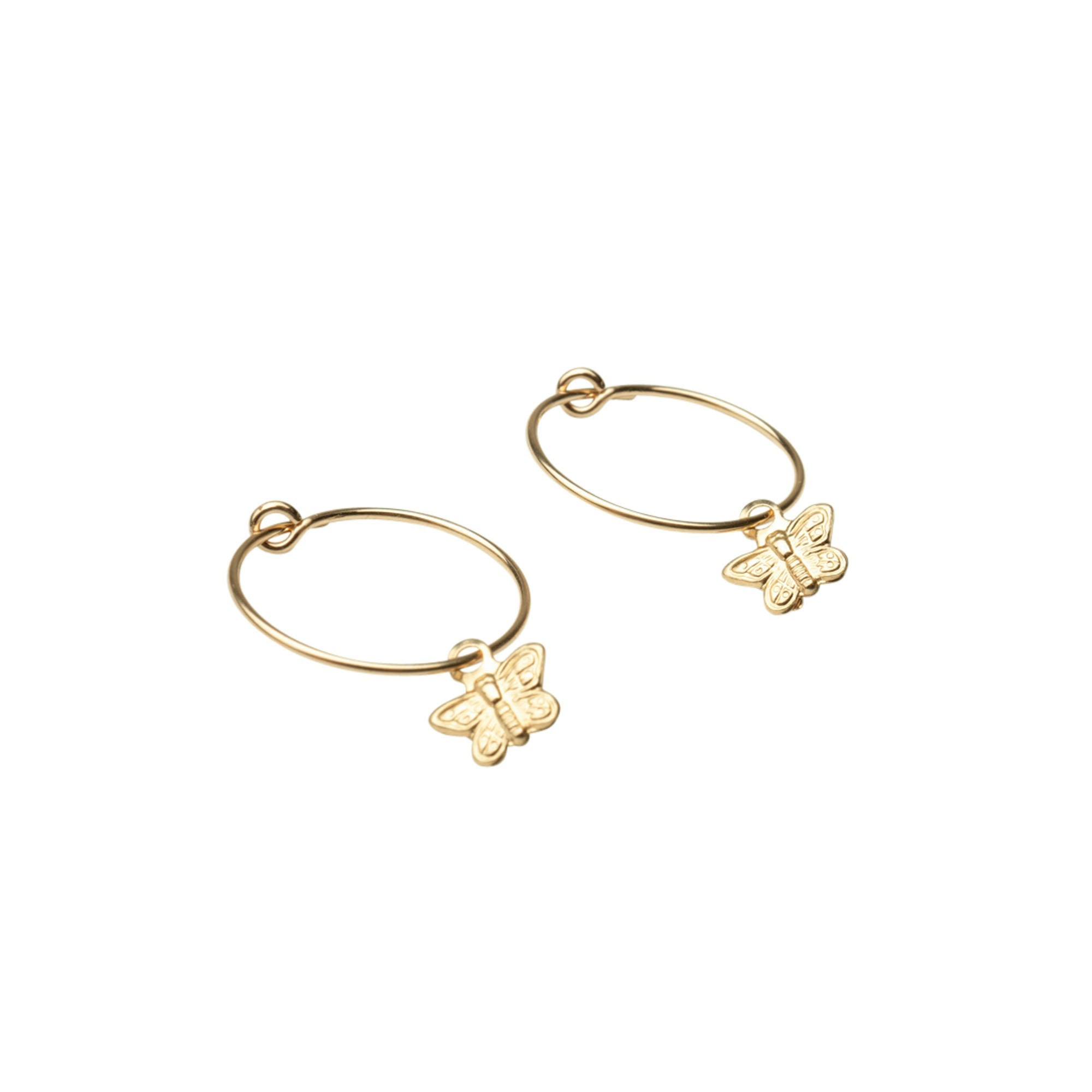 Gold Filled Dainty Butterfly Hoops