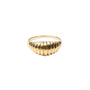 14k Gold Ribbed Dome Ring