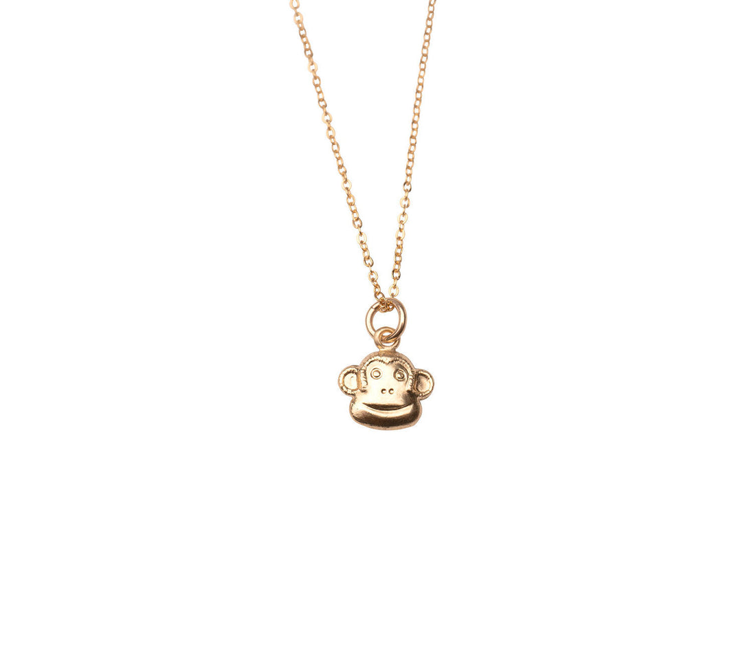 Gold Monkey Charm Necklace