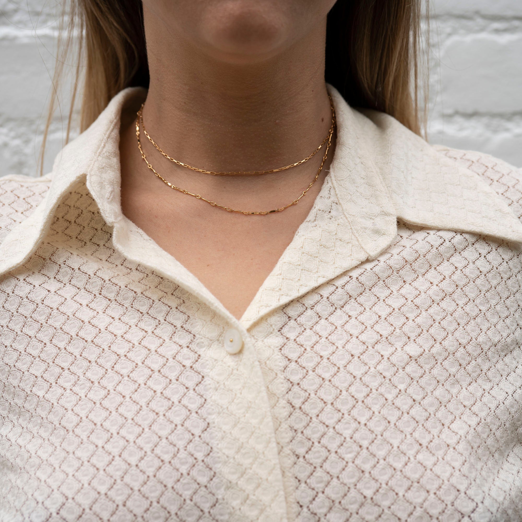 Gold Thin Box Necklace