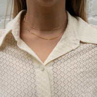 Gold Dapped Bar Necklace