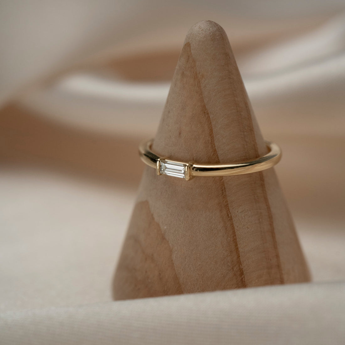 14k Gold Baguette Diamond Ring, Stackable Diamond Ring, Diamond Baguette Ring, Ladies Diamond Ring, Holiday Gift for Her, Baguette Ring