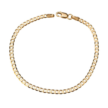14k Solid Gold Curb Link Bracelet, 14k Gold Bracelet, Simple 14k Bracelet, Miami Link Bracelet, Bracelet, Chain Bracelet, Holiday Gift