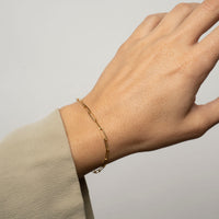 14k Solid Gold Medium Rectangle Bracelet | 14k Gold Paperclip Bracelet, Simple 14k Bracelet, Minimal Bracelet, 14k Gold Bracelet
