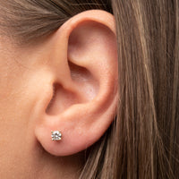 14k Round Diamond Studs | Genuine Diamond Studs, Natural Diamond Earrings, 14k Gold Earrings, Cute Diamond Studs, Simple Diamond Studs