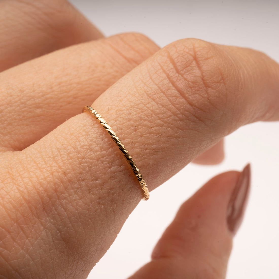 Gold Sparkle Band Ring, 14k Gold Filled Ring, Gold Stacker, Gold Band Ring, Delicate Ring, Simple Gold Ring, Womens Gold Ring, Holiday Gift
