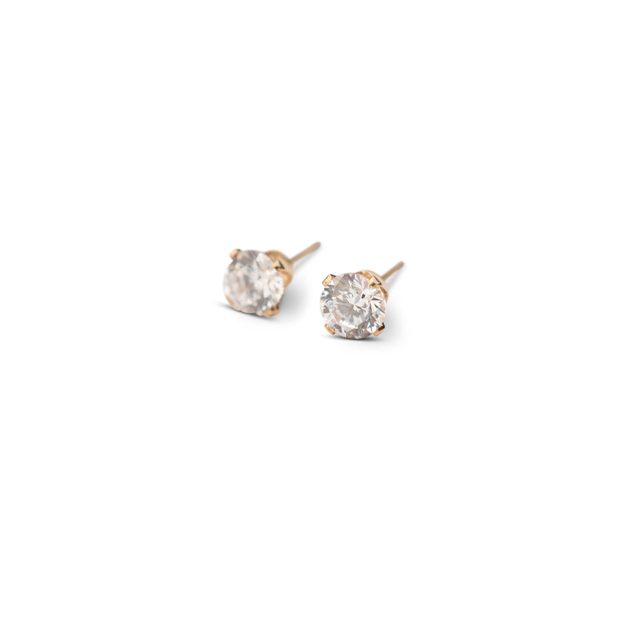 Gold Large Crystal Studs