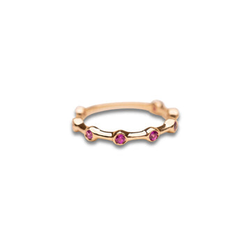 14k Pink Sapphire Leo Ring