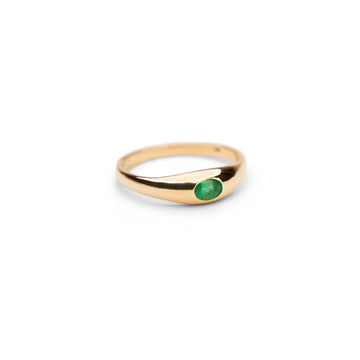 14k Little Emerald Dome Ring