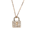 14k Diamond Padlock Necklace