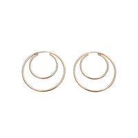 Gold Double Endless Hoops